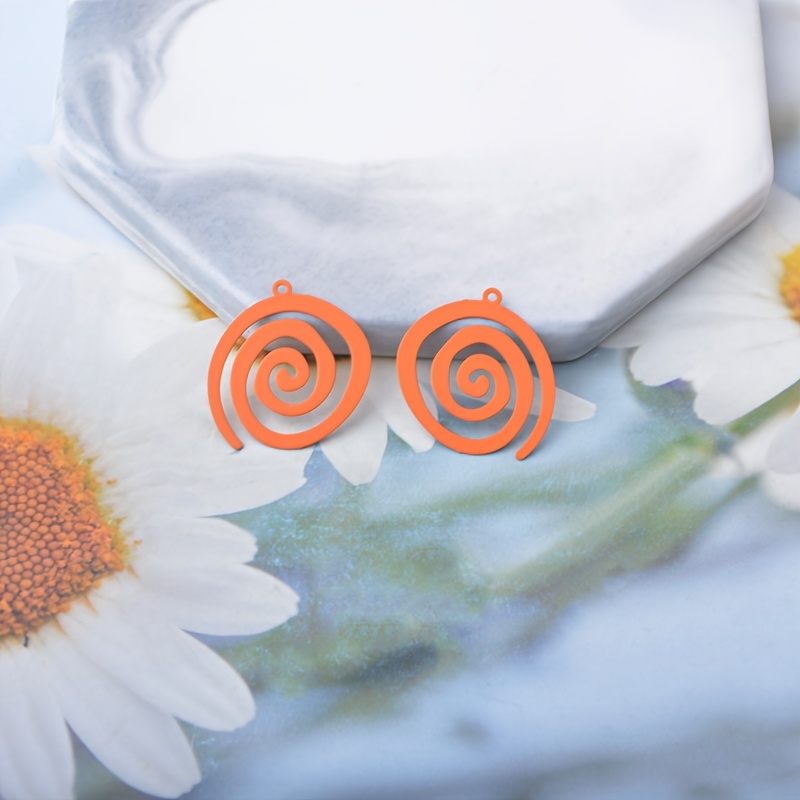 20pcs Copper Alloy Painted Multicolor Spiral Charms Set